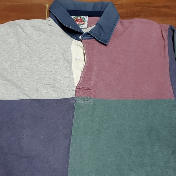VINTAGE BARBARIAN RUGBY WEAR POLO SHIRT CANADA MENS LARGE RARE COLOR BLOCKING - Picture 6 of 7